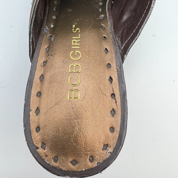 BCBGirls Western Style Mules Slip-on Square Toe Sz 7.5 Leather Upper and Sole - Picture 6 of 15